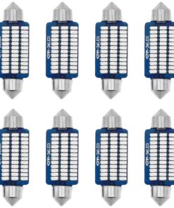 8 Pezzi Lampada Led Siluro 41mm Canbus T11 SV8.5 C5W 36 SMD 3014 12V 1.8W 160lm Luce Colore Blu