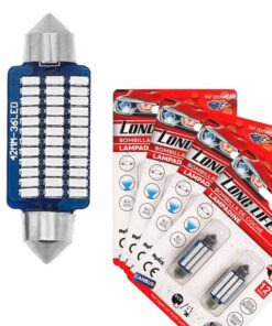 Alternative view of 8 Pezzi Lampada Led Siluro 41mm Canbus T11 SV8.5 C5W 36 SMD 3014 12V 1.8W 160lm Luce Colore Blu