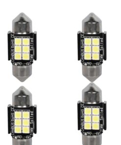 4 Pezzi Lampada Led Siluro 31mm Canbus T11 SV8.5 C5W C10W 6 SMD 3030 12V 24V 2.5W 360lm Bianco 6500K per Auto e Camion