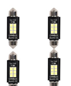 4 Pezzi Lampada Led Siluro 41mm Canbus T11 SV8.5 C5W C10W 6 SMD 3030 12V 24V 2.5W 300lm Bianco 6500K per Auto e Camion