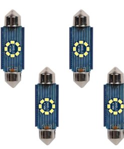 4 Pezzi Lampada Led Siluro 41mm Canbus T11 SV8.5 C5W C10W 8 SMD 2016 12V 24V 2.5W 120lm Bianco 6500K per Auto e Camion