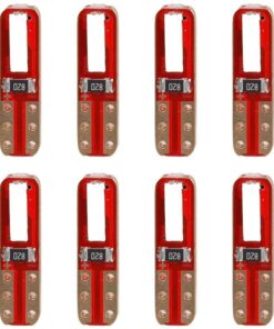 8 Pezzi Lampada Led T5 W3W Canbus 2 SMD 7020 12V 60lm 0.8W Luce Bianco per Cruscotti e Strumentazioni 17mm