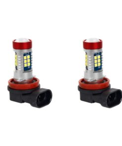 2 Pezzi Lampade LED H8 12V 24V 15 SMD 3030 400lm 8W Bianco Freddo per Fendinebbia 57mm