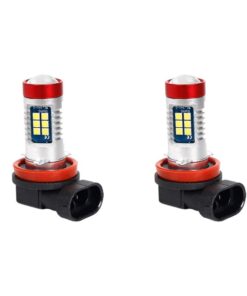 2 Pezzi Lampada Led H11 12V 24V 15 SMD 3030 400lm 8W Bianco Freddo 6500K per Fendinebbia 60mm