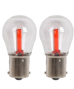2 Pezzi Lampada Led BA15s P21W 2 Cob 12V 24V 300lm 1.7W Luce Rossa Piedi Dritti