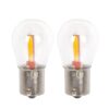 2 Pezzi Lampade LED BA15s S25 P21W 2 COB 12V 24V 300lm 1.7W Luce Gialla Ambra Piedi Dritti H50mm