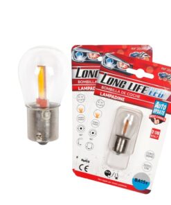 Alternative view of 2 Pezzi Lampade LED BA15s S25 P21W 2 COB 12V 24V 300lm 1.7W Luce Gialla Ambra Piedi Dritti H50mm