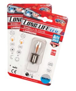 2 Pezzi Lampade LED BA15s S25 P21W 2 COB 12V 24V 300lm 1.7W Luce Gialla Ambra Piedi Dritti H50mm