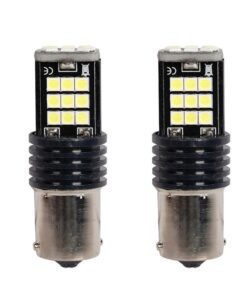 2x Lampada LED BA15s S25 P21W 24 SMD 3030 12V 24V 3.5W Bianco Freddo H50mm