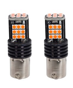 2x Lampada LED BA15s S25 P21W 24 SMD 3030 12V 24V Rossa 300lm H50mm Piedi Dritti