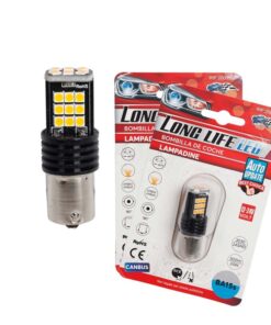 Alternative view of 2x Lampada LED BA15s S25 P21W 24 SMD 3030 12V 24V Gialla Ambra H50mm Canbus