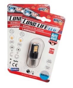 2x Lampada LED BA15s S25 P21W 24 SMD 3030 12V 24V Gialla Ambra H50mm Canbus