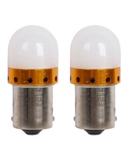 2 PZ Lampada LED BAU15S S25 PY21W 12V 24V 300lm Bianca Fredda Piedi Storti