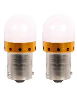 2 Pezzi Lampade LED BAU15S S25 PY21W 9 SMD 3030 12V 24V 300lm 3.5W Gialla Ambra Piedi Storti H41mm 360°