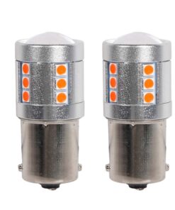 2 Pezzi Lampade LED BAU15S S25 PY21W 21 SMD 3030 12V 24V 300lm 3.5W Rosso Piedi Storti H41mm