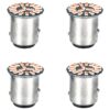 4 Pezzi Lampada Led BAY15D 1157 P21/W 18 SMD 4014 12V 300lm 1W/0.3W Doppio Filamento Ambra Piedi Storti Sfalsati 180g 22mm