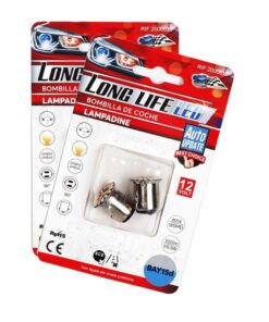 Alternative view of 4 Pezzi Lampada Led BAY15D 1157 P21/W 18 SMD 4014 12V 300lm 1W/0.3W Doppio Filamento Ambra Piedi Storti Sfalsati 180g 22mm