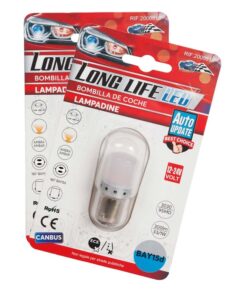 2 Pezzi Lampada LED BAY15D S25 P21/5W 9 SMD 3030 12V 24V 300lm 1W/3.5W Doppio Filamento Ambra Piedi Sfalsati 45mm