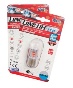 2 Pezzi Lampada LED BAY15D S25 P21/5W 18 SMD 3030 12V 24V 300lm 1W/2.5W Doppio Filamento Rosso Piedi Sfalsati 45mm