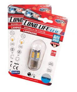 2 Pezzi Lampada LED BAY15D S25 P21/5W 18 SMD 3030 12V 24V 300lm 1W/2.5W Doppio Filamento Ambra Piedi Sfalsati