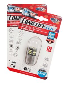 2 Pezzi Lampada LED BAZ15D S25 P21/5W 21 SMD 5730 12V 300lm 1W/2.5W Doppio Filamento Bianco Piedi Sfalsati 42mm