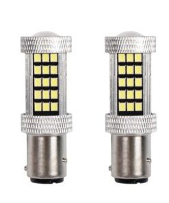 2 Pezzi Lampada LED BAZ15D S25 P21/5W 66 SMD 2835 12V 24V 300lm 4W/1.5W Doppio Filamento Bianco Piedi Sfalsati 55mm 360°