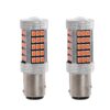 2 Pezzi Lampada LED BAZ15D S25 P21/5W 66 SMD 2835 12V 24V 300lm 4W/1.5W Doppio Filamento Rosso Piedi Sfalsati 55mm 360°