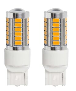 2 Pezzi Lampade LED T20 7440 W21W W21YW 33 SMD 5730 12V 24V 280lm 3W Ambra Auto Camion 61mm