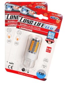 2 Pezzi Lampade LED T20 7440 W21W W21YW 33 SMD 5730 12V 24V 280lm 3W Ambra Auto Camion 61mm