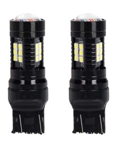 2 Pezzi LED T20 7443 W21/5W Canbus Lampada Auto Camion 12V 24V 21 SMD 3030 5W/1.5W 300lm Doppio Filamento Bianco 65mm