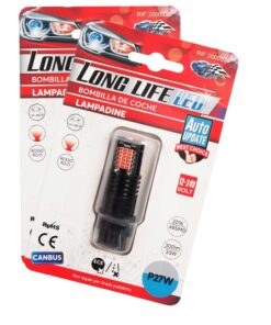 2 Pezzi LED 3157 T25 P27/W 54mm Lampade Auto Camion 12V 24V Canbus 48 SMD 2016 300lm 3.5W Mono Filamento Rosso