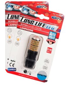 2 Pezzi 3157 T25 P27/W 65mm Lampade LED Auto Camion 12V 24V Canbus 144 SMD 3014 300lm 10W/3W Gialla Ambra
