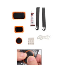 Kit Riparazione per Pneumatici Bicicletta Riparazione Camera d'Aria Bici Moto Veicoli con Pneumatici in Gomma Kit da 10 Pezzi