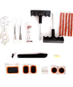 Kit Riparazione per Pneumatici Bicicletta Riparazione Camera d'Aria Bici Auto Moto Veicoli con Pneumatici in Gomma Kit da 22 Pezzi