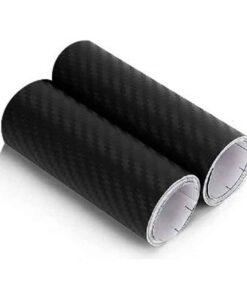 2 Rotoli Pellicola Adesiva Carbonio Nero 13cm x 500cm Effetto 5D per Auto e Moto