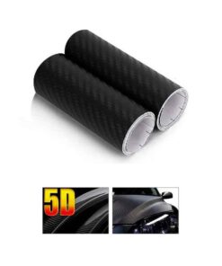 2 Rotoli Pellicola Adesiva Carbonio Nero 13cm x 500cm Effetto 5D per Auto e Moto