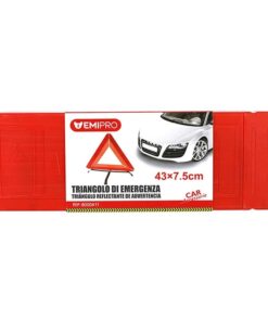 Triangolo Emergenza Auto Riflettente Pieghevole Per Emergenza Stradale Omologato E8 27R035023 43x3cm