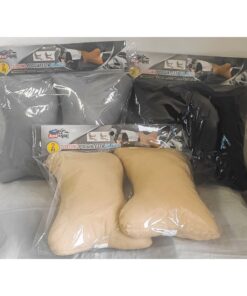 2 Pezzi Cuscini Poggiatesta Auto Ergonomici e Traspiranti Colore Nero