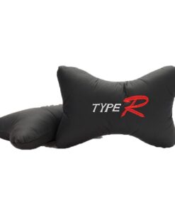 2 Pezzi Cuscini Poggiatesta Auto Ergonomici e Traspiranti Colore Nero Scritta Type R