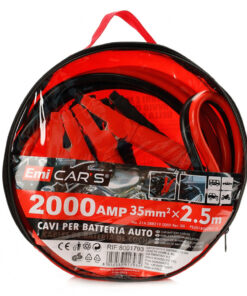 Kit Cavi Per Avviamento Batteria 2000 Ampere Per Soccorso Emergenza Auto Moto Sezione Rame 35mmq 2,5 Metri