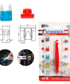 2 Kit da 10 Fusibili Lunghi e Corti Auto Camper 7.5A 10A 15A 20A 25A con Pinza