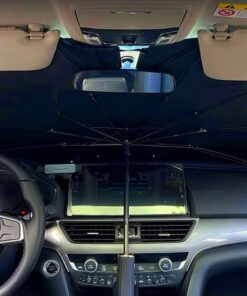 Ombrello Parasole Auto per Parabrezza Apertura Su Specchio Retrovisiore Taglia Grande 140X79cm