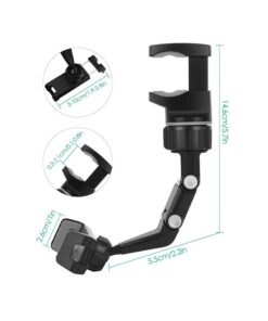 Porta Cellulare Specchietto Retrovisore da Auto Supporto Smartphone Mono Gancio