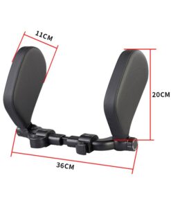 Poggiatesta Per Auto Laterale in Pelle PU Nero Protezione Collo Barra Fissaggio Regolabile Per Bambini Adulti