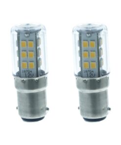 2 Pezzi Lampada Led Barca BA15D Bianco Caldo 12V 24V 4W