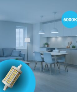 Lampadina Led R7S 78mm SMD 220V 15W 140LM/W Bianco Freddo 6000K >80 360° Triac Dimmer IP20 2100 Lumen