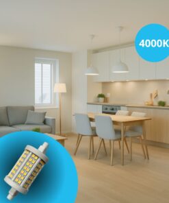 Lampadina Led R7S 78mm SMD 220V 15W 140LM/W Bianco Neutro 4000K >80 360° Triac Dimmer IP20 2100 Lumen