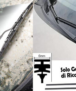 Coppia Gommini Refill Flat 28'' 700 mm Ricambio Universale Per Spazzole Tergicristallo In Ferro