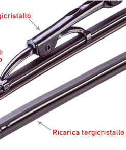 Coppia Gommini Refill Flat 28'' 700 mm Ricambio Universale Per Spazzole Tergicristallo In Ferro