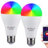 2 Pezzi Lampade LED E27 Wifi Smart A65 15W 1500lm RGB CCT APP Tuya Alexa Google Home